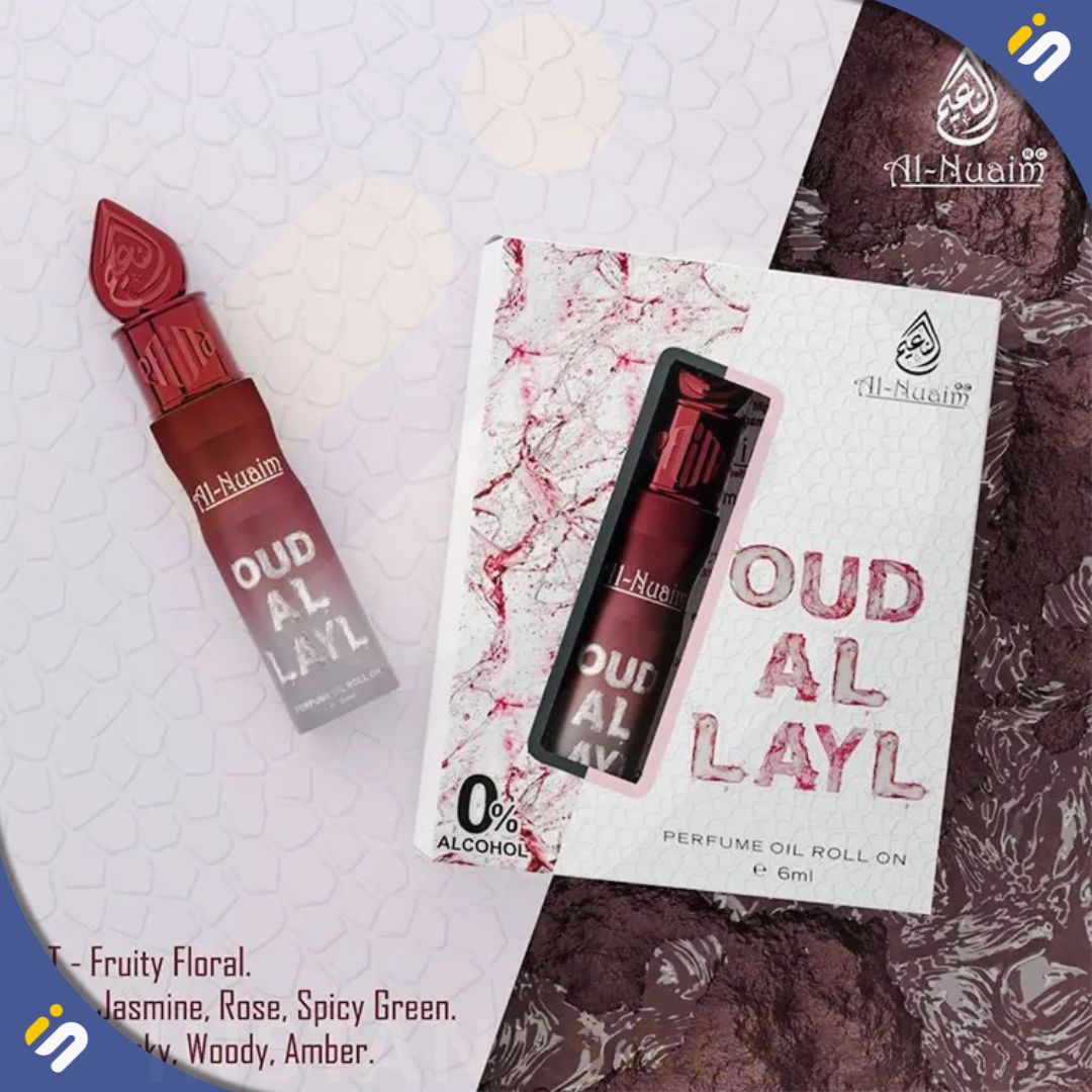 Al Nuaim Oud Al Layl Non-Alcoholic Attar Roll On 6ml Perfume Attar Fragrance scent Pakistan Instantsale
