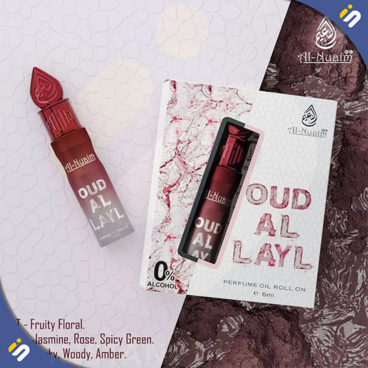 Al Nuaim Oud Al Layl Non-Alcoholic Attar Roll On 6ml Perfume Attar Fragrance scent Pakistan Instantsale
