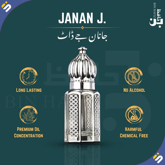 Bin Hafiz Janan by J Dot Attar - Non-Alcoholic Fragrance Oil Bin Hafiz price in Pakistan 3ml 6ml 12ml 