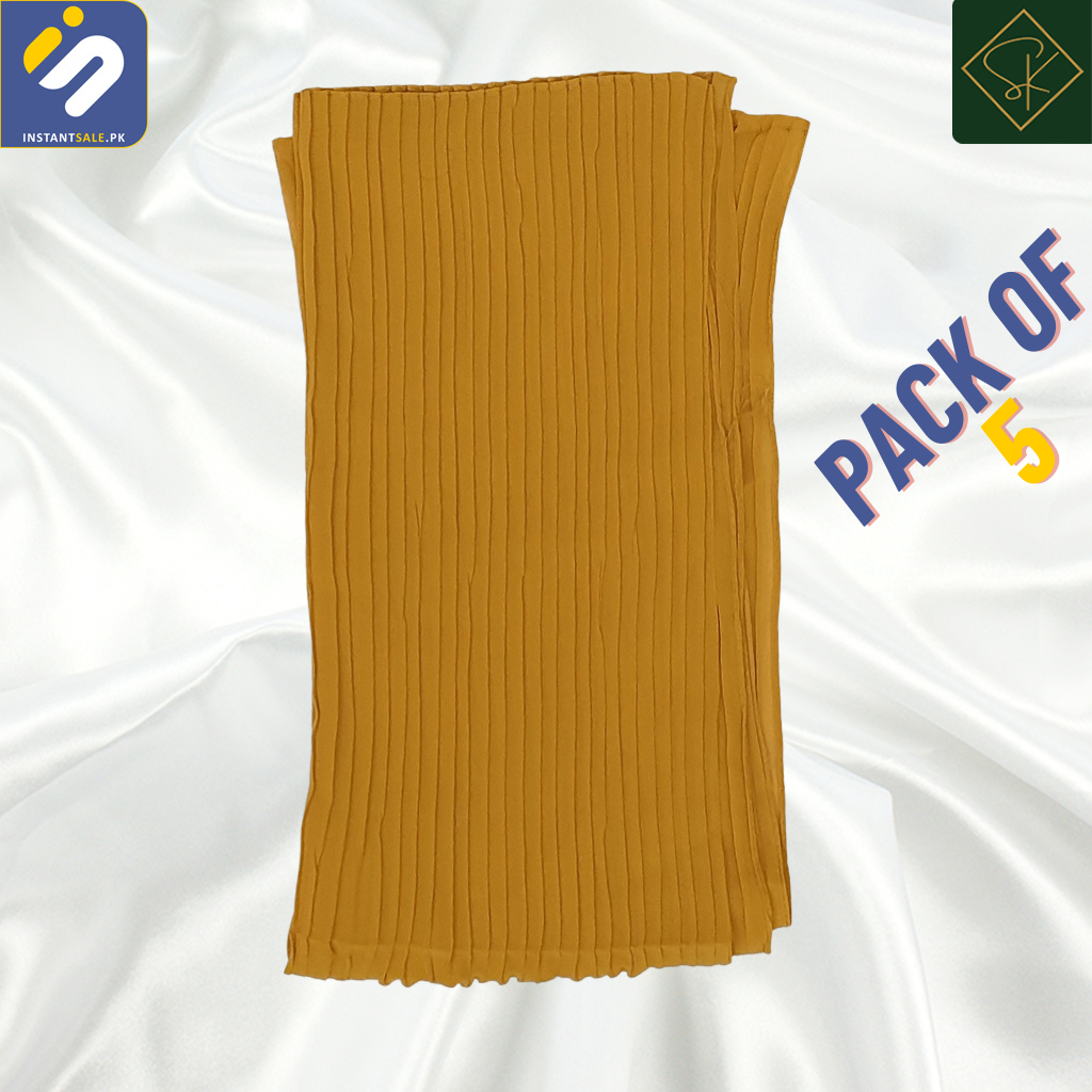 Bundle Offer | SK Imported Plain Crinkle Chiffon Scarf - Elevate Your Style InstantSalePk