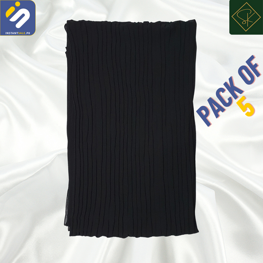 Bundle Offer | SK Imported Plain Crinkle Chiffon Scarf - Elevate Your Style InstantSalePk