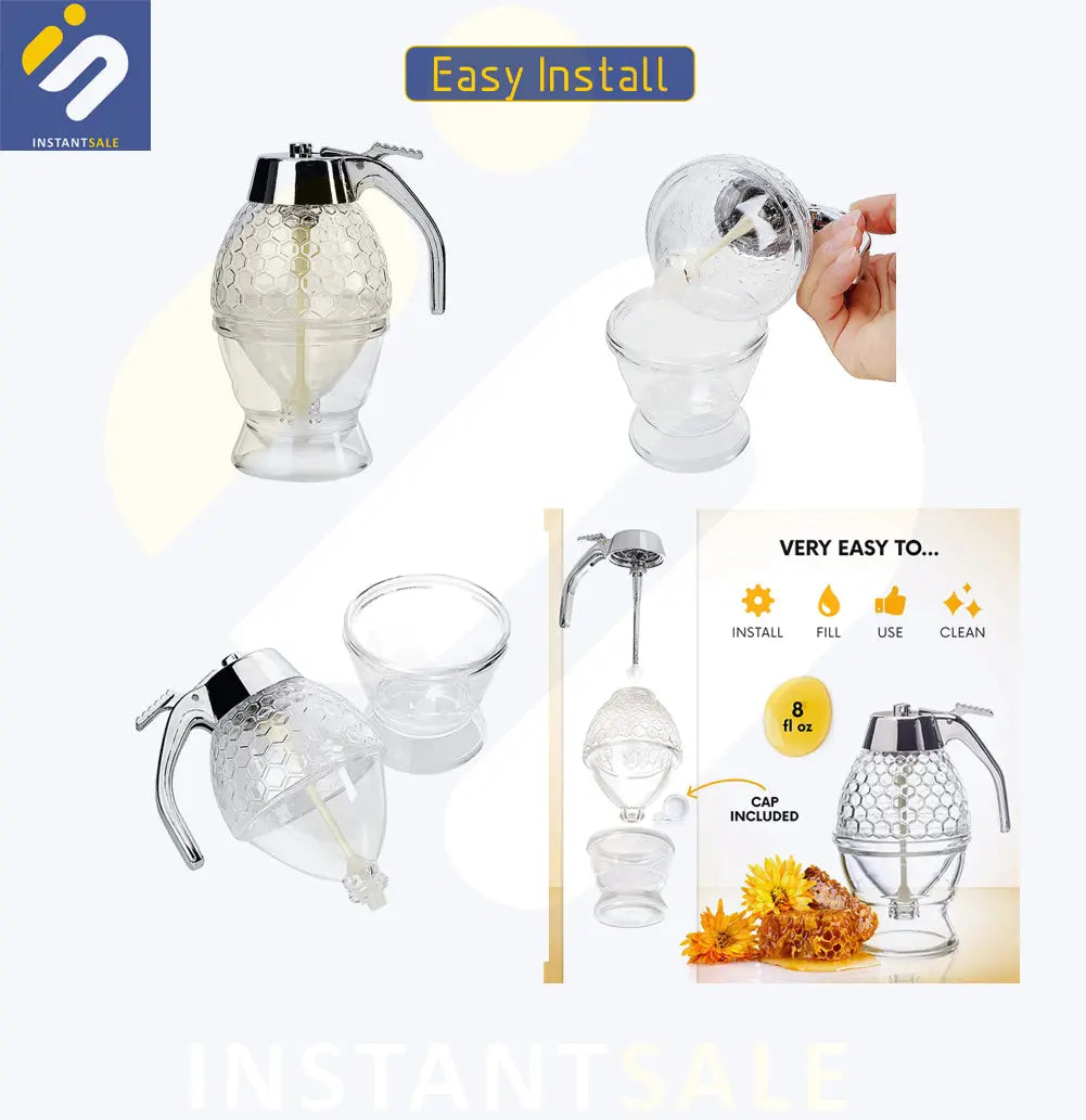 Plastic Honey Storage Bottle Honey Dispenser Acrylic 200 ML InstantSale