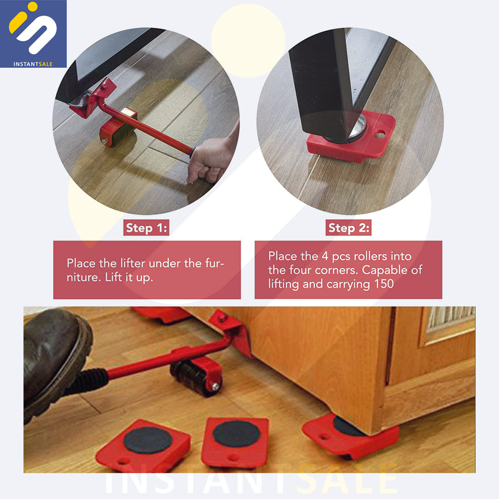 Furniture Lifter Easy to Move Slider 5 Piece Mobile Tool Set InstantSale